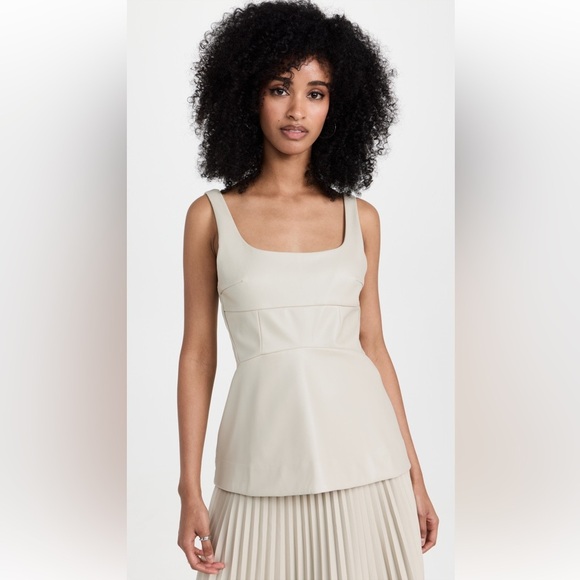 Proenza Schouler White Label Faux Leather Fitted Top - Size 2; Like New - Picture 4 of 13